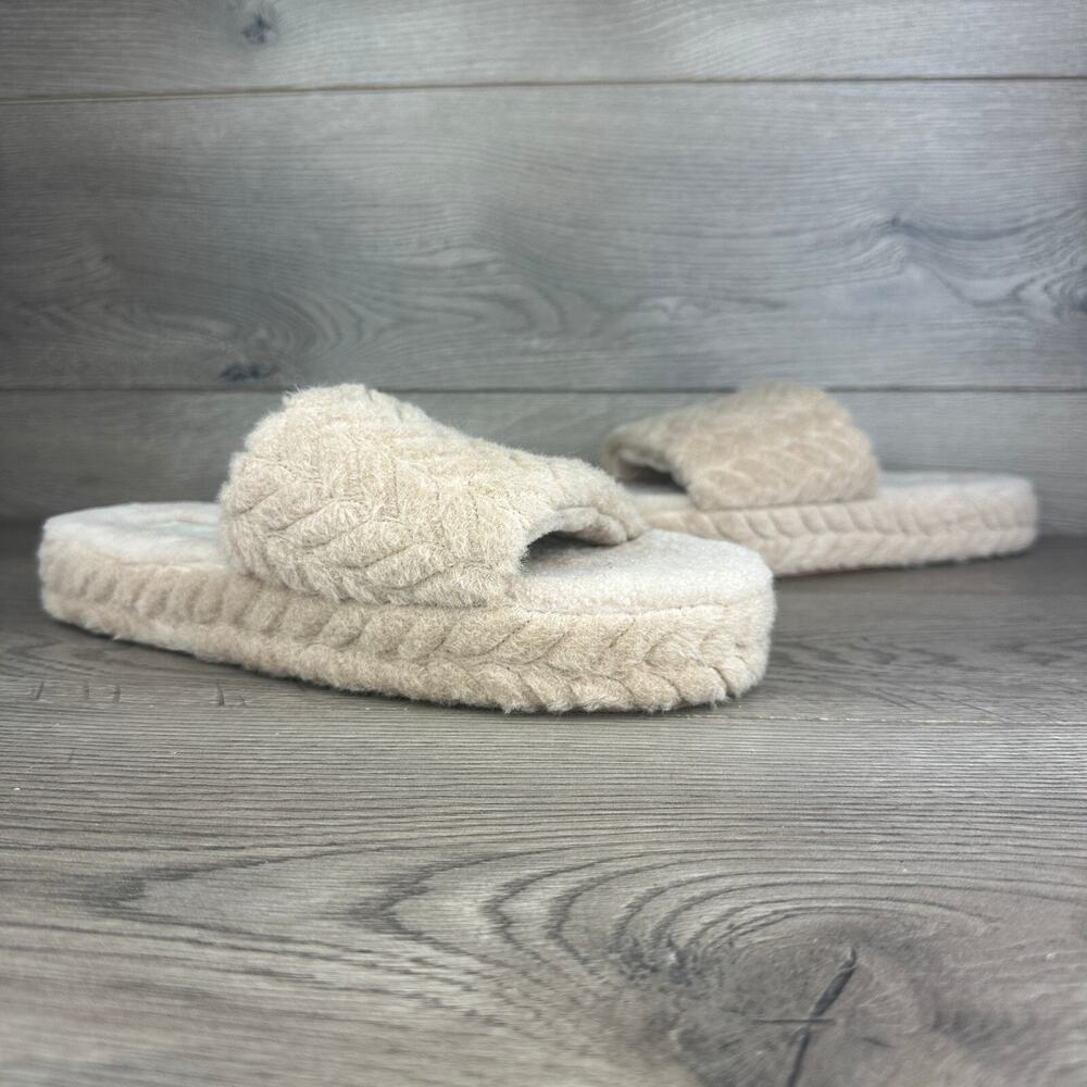 Agnona Slippers Women's 45 Beige Soft Alpaca Wool Blend Slip-on Sandals